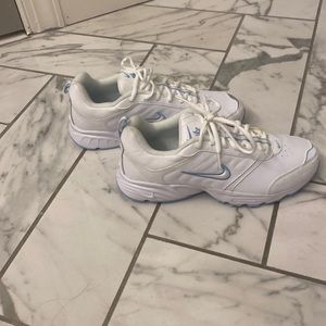 Nike blue and white shoes